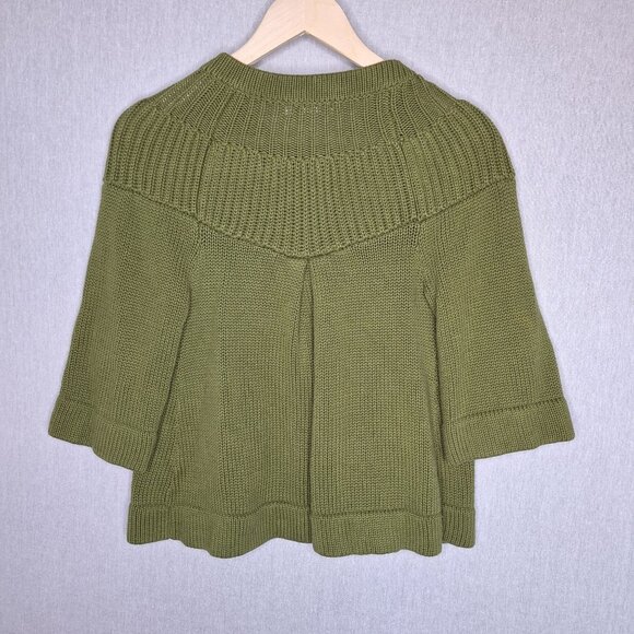 💙 Dress Barn Thick Knit Cardigan 3/4 Sleeve Sweater Size S/M Cottage Warm Cozy - Picture 6 of 7